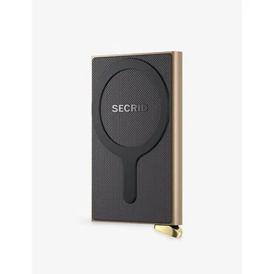 Secrid Womens Cashmere Cardprotector+ Fluted For Magsafe Aluminium Wallet In Brown