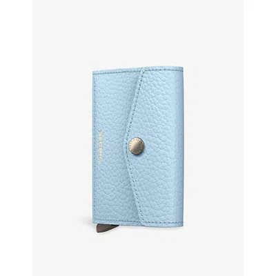 Secrid Womens Ice Blue Envelope Pebble Leather Wallet