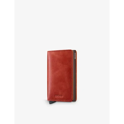Secrid Womens  Miniwallet Logo-embossed Leather Wallet In Orange