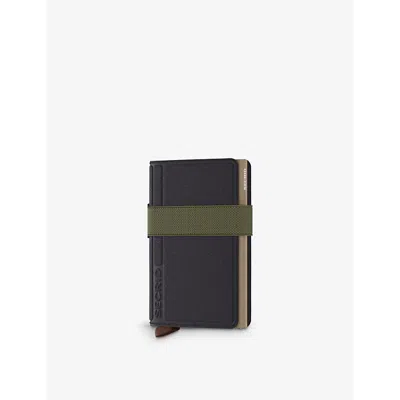 Secrid Womens Black-olive Bandwallet Logo-embossed Aluminium Wallet