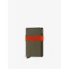 Secrid Womens Green-orange Bandwallet Logo-embossed Aluminium Wallet In Green-orange