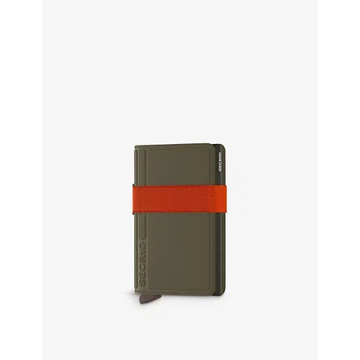 Secrid Womens Green-orange Bandwallet Logo-embossed Aluminium Wallet