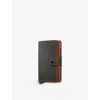 Secrid Womens  Matte Brand-debossed Leather Wallet In Truffle&orange