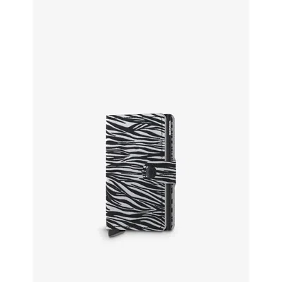 Secrid Womens Light Grey Miniwallet Zebra-print Leather Cardholder