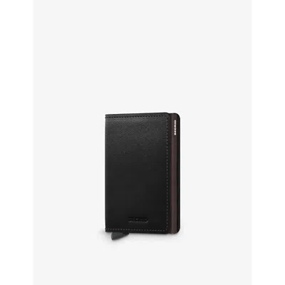 Secrid Womens Black-brown Slimwallet Original Leather Cardholder