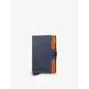 Secrid Womens  Twinwallet Logo-debossed Leather Wallet In Night Blue & Orange