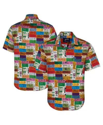 Section 119 Men's Red The Beatles Ticket Stub Button-down Shirt