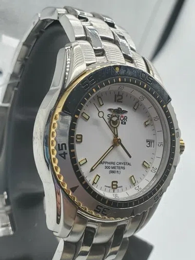 Pre-owned Sector 650 Date White Dial Sapphire Crystal 300m Water Resistant Swiss...