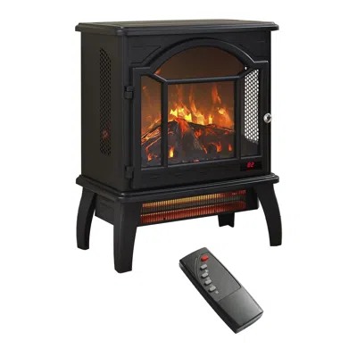 Sectorra 18 Inch 3d Flame Electric Infrared Quartz Fireplace Stove With Remote Control In Black