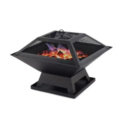 Sectorra Modernisation Square Bbq Grill Outdoor Heater Garden Outdoor Fireplace Portable Fire Pit Contracted  In Black