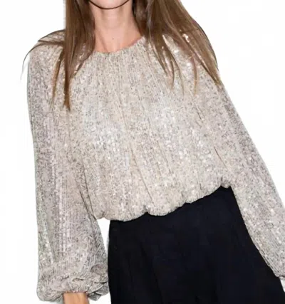 Secular Ava Sequin Top In Black In Neutral