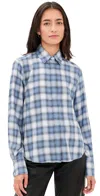 Secular Blake Button Down Shirt Light Blue Plaid In Blue