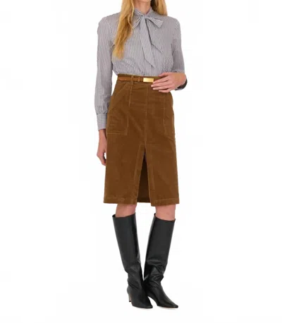 Secular Bristol Shirt In Blue/brown Stripe In Gray