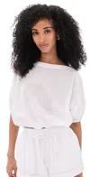 Secular Coco Birdseye Top White Eyelet In White