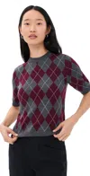 Secular Fitted Crew Argyle Pullover Argyle In Argyle