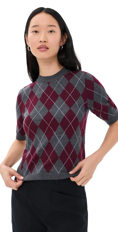 Secular Fitted Crew Argyle Pullover Argyle