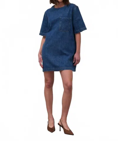 Secular Florence Mini Dress In Classic Wash In Blue