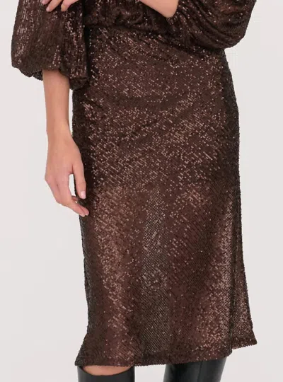 Secular Karolina Bias Midi Skirt In Chocolate In Brown