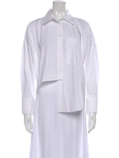 Pre-owned Secular Long Sleeve Button-up Top In White