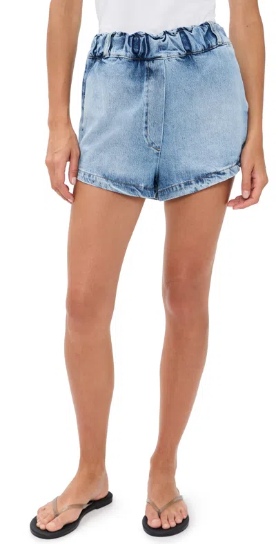 Secular Maya Denim Shorts Malibu Wash In Blue