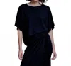 Secular Mirella Dolman Top In Black In Blue
