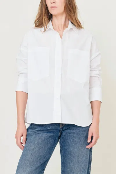 Secular Molly Poplin Shirt Top In White