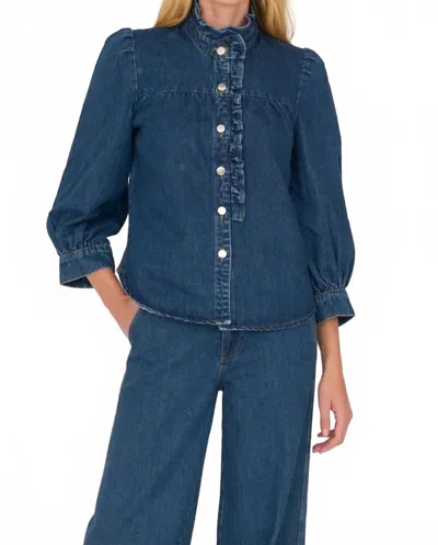 Secular Rene Shirt In Dark Wash Denim In Blue