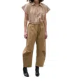 Secular Trinity Button Top In Nude In Multi