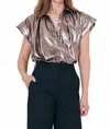 Secular Trinity Leather Top In Bronze In Gold