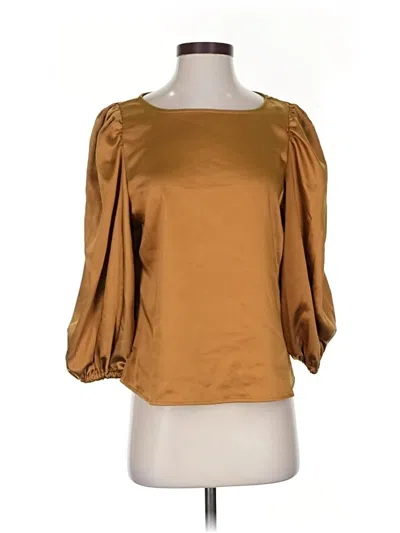 Pre-owned S'edge 3/4 Sleeve Blouse In Gold