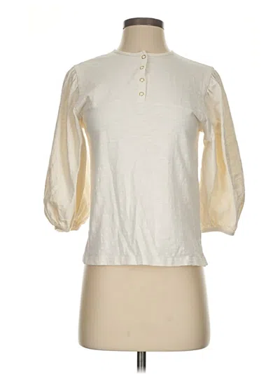 Pre-owned S'edge 3/4 Sleeve Blouse In Ivory