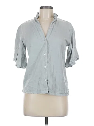 Pre-owned S'edge 3/4 Sleeve Button Down Shirt In Gray