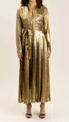 S'edge Adair Long Sleeve Dress In Bronze In Gold