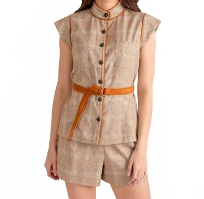 S'edge Alma Top In Autumn Plaid In Multi