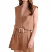 S'edge Ansley Vest In Dune In Brown