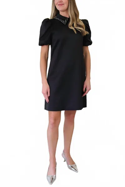 S'edge Autumn Mini Dress In Onyx In Black