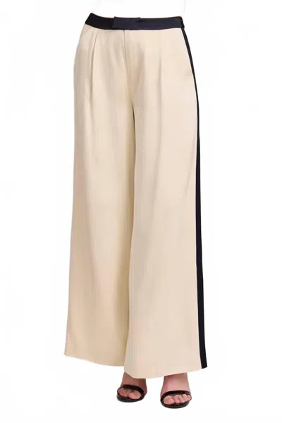 S'edge Beatrice Satin Frost Pants In Frost White In Neutral