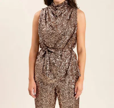 S'edge Bree Tank Top In Bronze Sequins In Multi