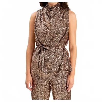 S'EDGE BREE TANK TOP IN BRONZE SEQUINS
