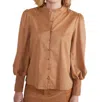 S'edge Button Top In Camel In Brown