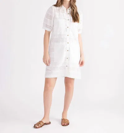 S'edge Celine Dress In Washed White In Multi