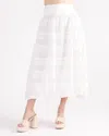S'edge Dody Midi Skirt In Washed White In Multi