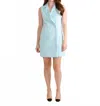 S'edge James Sleeveless Mini Dress In Ocean Breeze In Blue