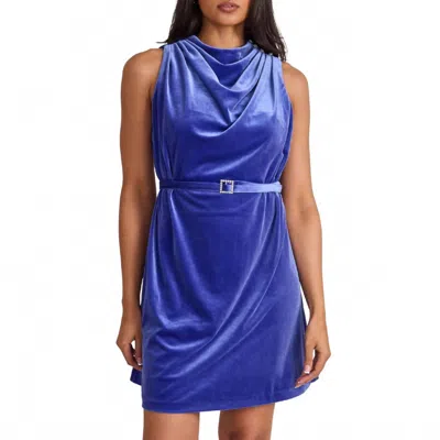 S'edge Jessica Velvet Mini Dress In Cobalt In Blue