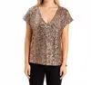 S'edge Joan V-neck Top In Bronze In Black