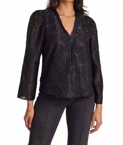 S'edge Jolie V-neck Top In Onyx Floral In Brown