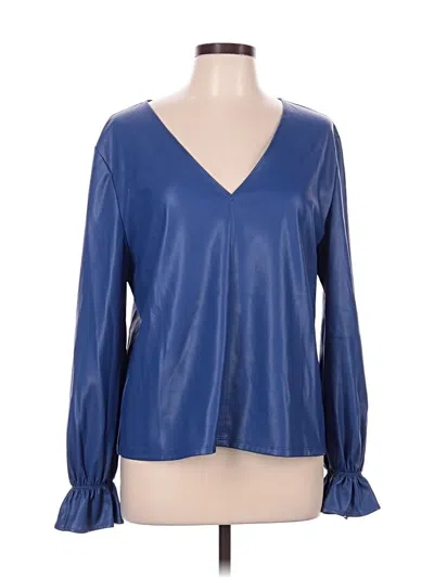 Pre-owned S'edge Long Sleeve Blouse In Blue