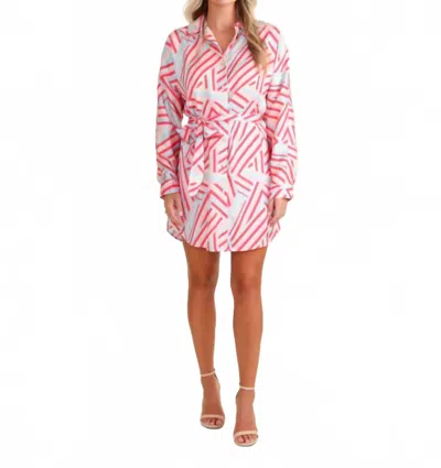 S'EDGE MARGARET BUTTON FRONT MINI DRESS IN ART BASEL