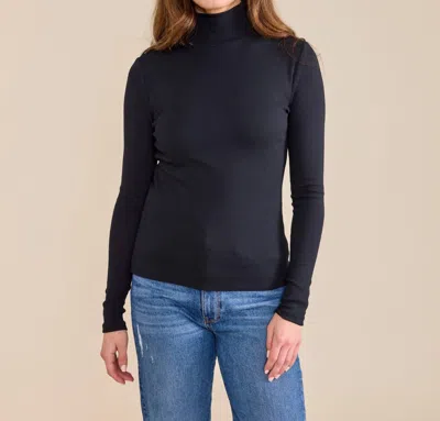 S'edge Olivia Top In Black In Blue