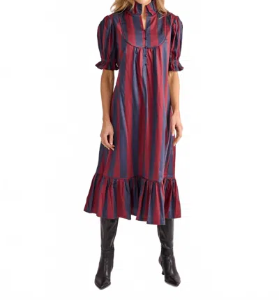 S'edge Priestly Midi Dress In Vineyard Stripe In Multi